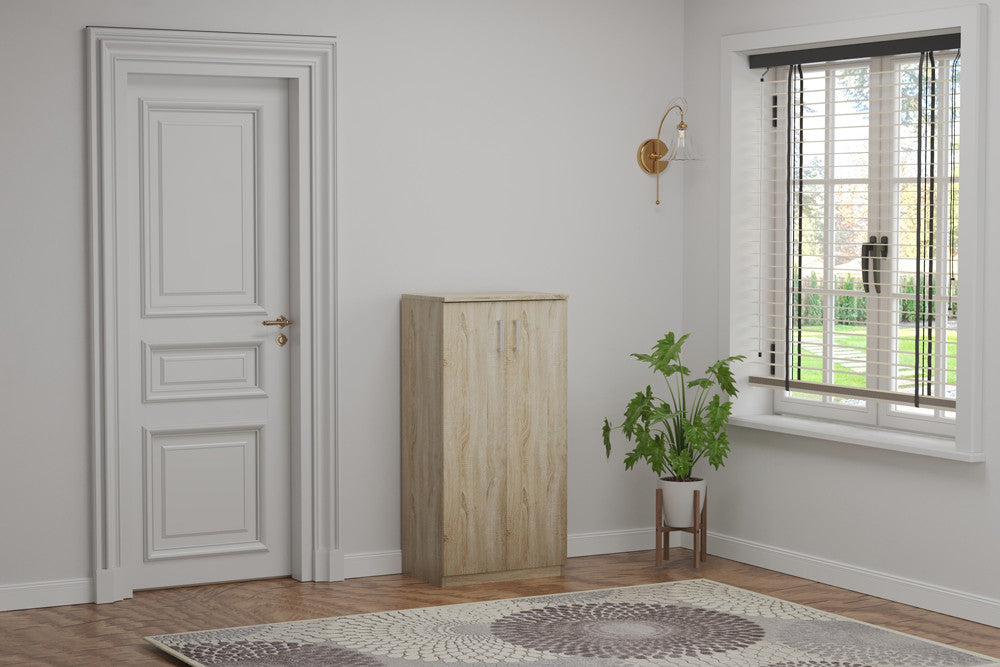 Schoenenkast Maurice 2 deuren Decor Sonoma – breedte 60 cm, diepte 37 cm en hoogte 122 cm – aanzicht 2