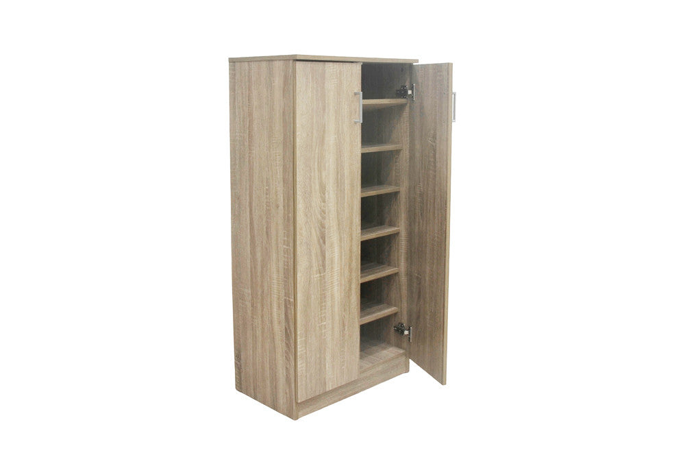 Schoenenkast Maurice 2 deuren Decor Sonoma – breedte 60 cm, diepte 37 cm en hoogte 122 cm – aanzicht 6