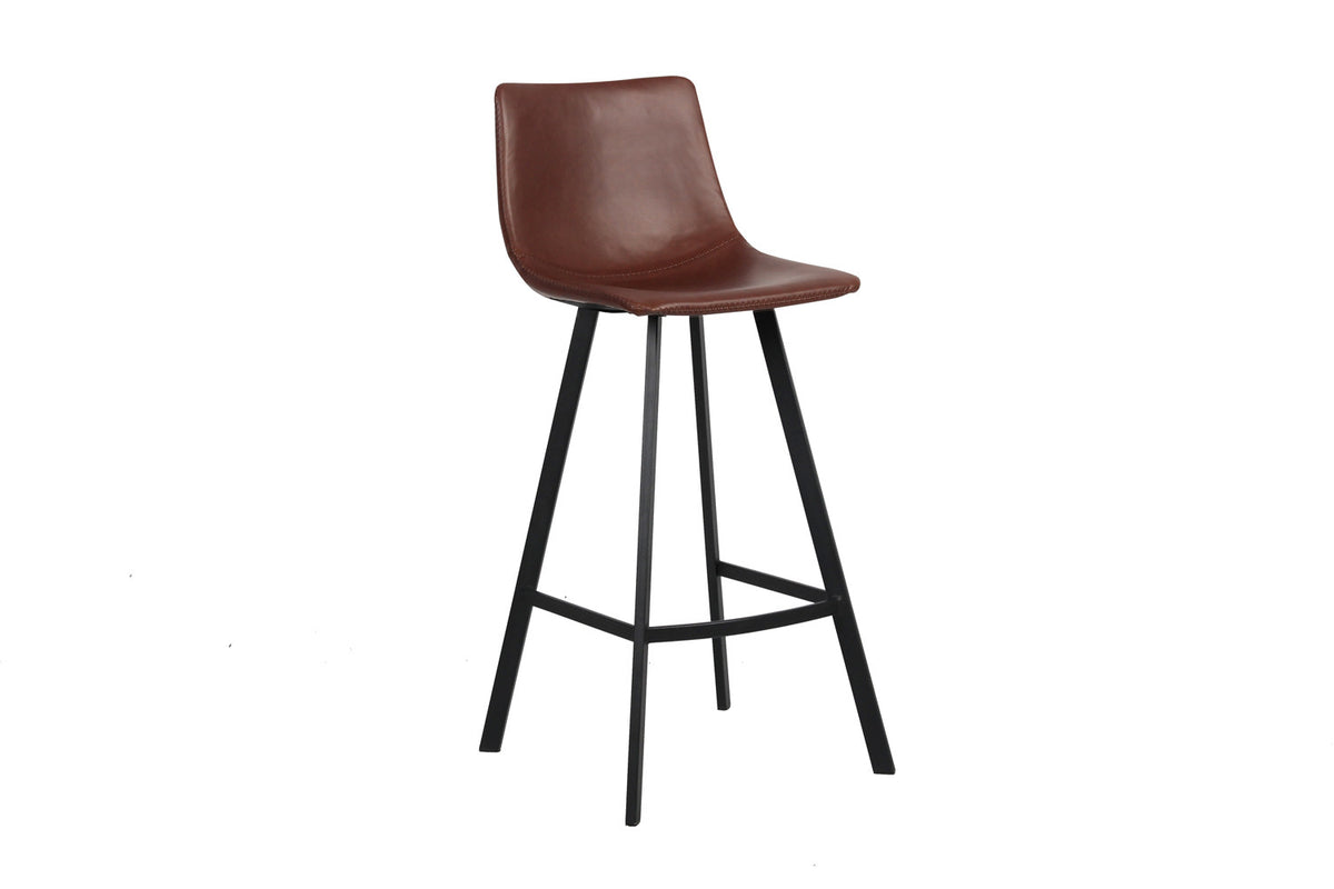 Barstoel Ozan PU Bruin – breedte 49 cm, diepte 47 cm en hoogte 108 cm – aanzicht 4