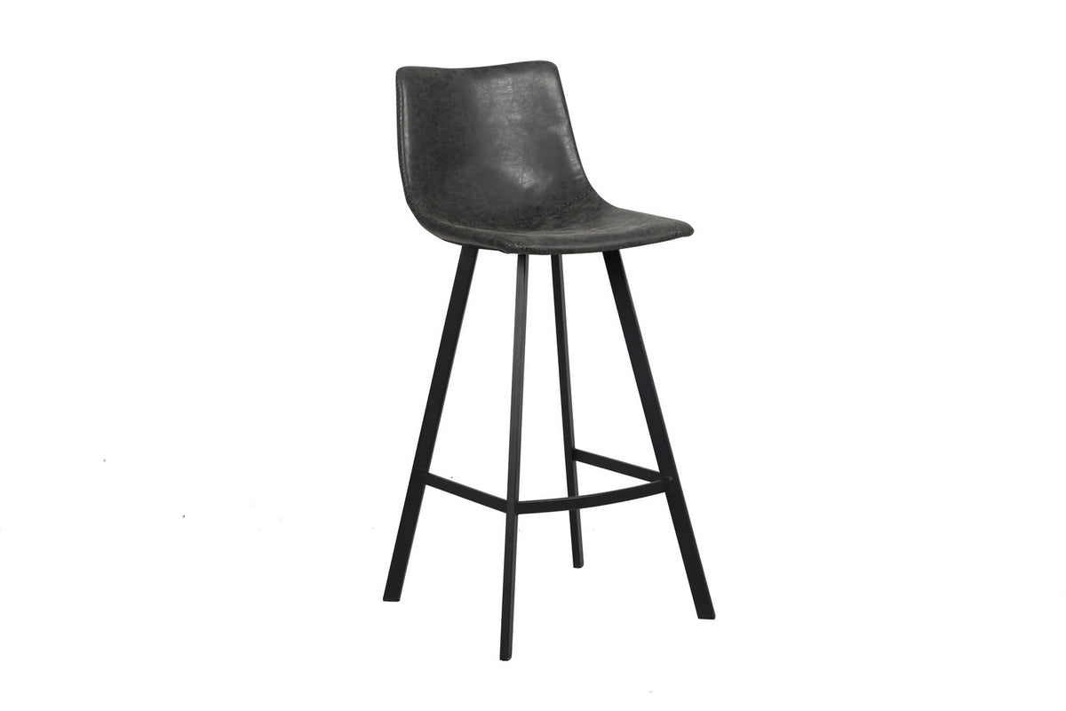 Barstoel Ozan PU Zwart – breedte 49 cm, diepte 47 cm en hoogte 108 cm – aanzicht 4