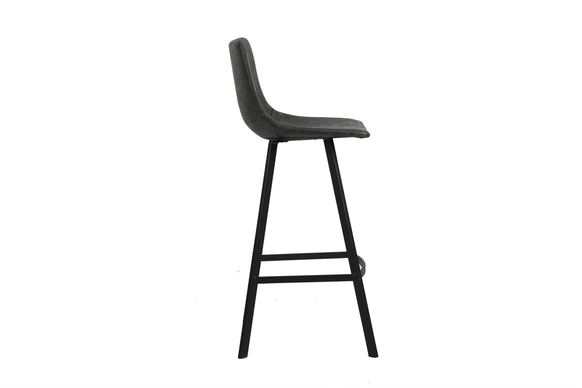 Barstoel Ozan PU Zwart – breedte 49 cm, diepte 47 cm en hoogte 108 cm – aanzicht 5