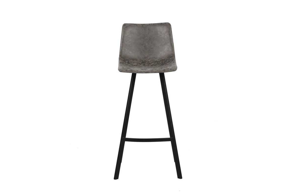Barstoel Ozan PU Grijs – breedte 49 cm, diepte 47 cm en hoogte 108 cm – aanzicht 3