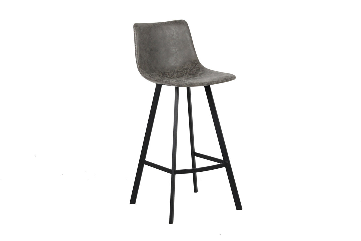 Barstoel Ozan PU Grijs – breedte 49 cm, diepte 47 cm en hoogte 108 cm – aanzicht 4