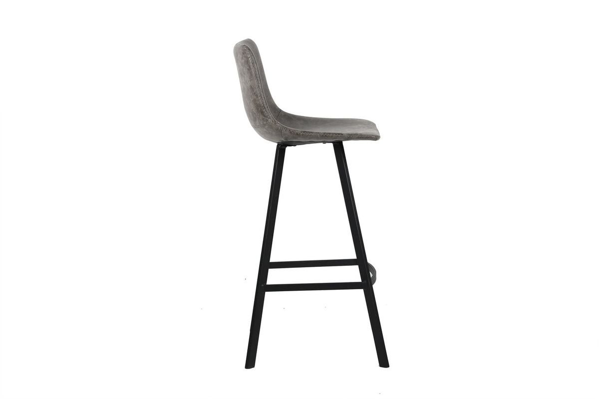 Barstoel Ozan PU Grijs – breedte 49 cm, diepte 47 cm en hoogte 108 cm – aanzicht 5