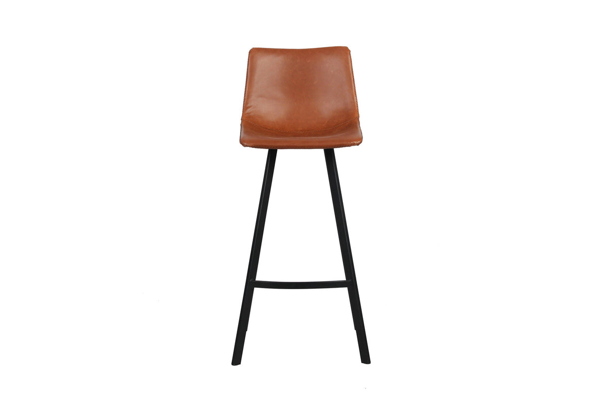 Barstoel Ozan PU Cognac – breedte 49 cm, diepte 47 cm en hoogte 108 cm – aanzicht 3
