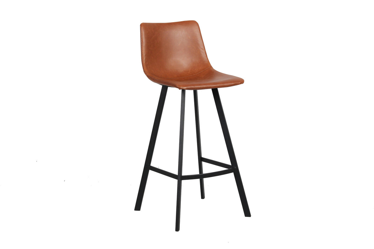 Barstoel Ozan PU Cognac – breedte 49 cm, diepte 47 cm en hoogte 108 cm – aanzicht 4