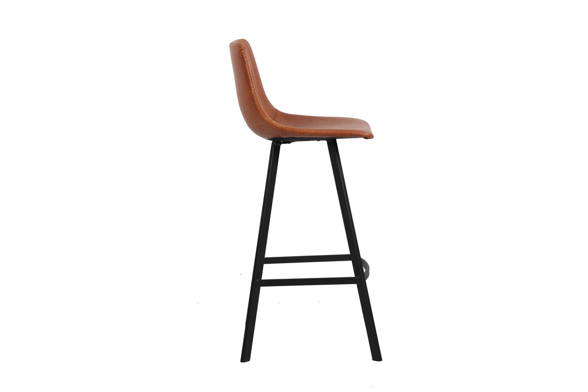 Barstoel Ozan PU Cognac – breedte 49 cm, diepte 47 cm en hoogte 108 cm – aanzicht 5