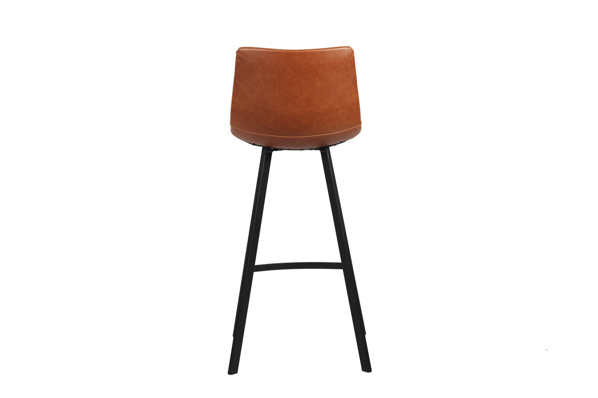 Barstoel Ozan PU Cognac – breedte 49 cm, diepte 47 cm en hoogte 108 cm – aanzicht 6
