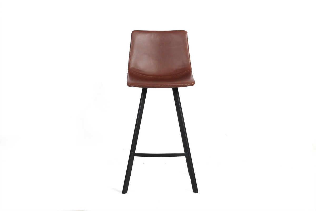 Counterstoel Ozan PU Bruin – breedte 45 cm, diepte 49 cm en hoogte 98 cm – aanzicht 3