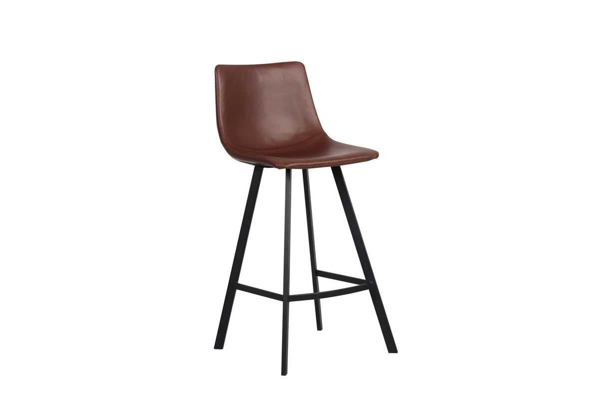 Counterstoel Ozan PU Bruin – breedte 45 cm, diepte 49 cm en hoogte 98 cm – aanzicht 4