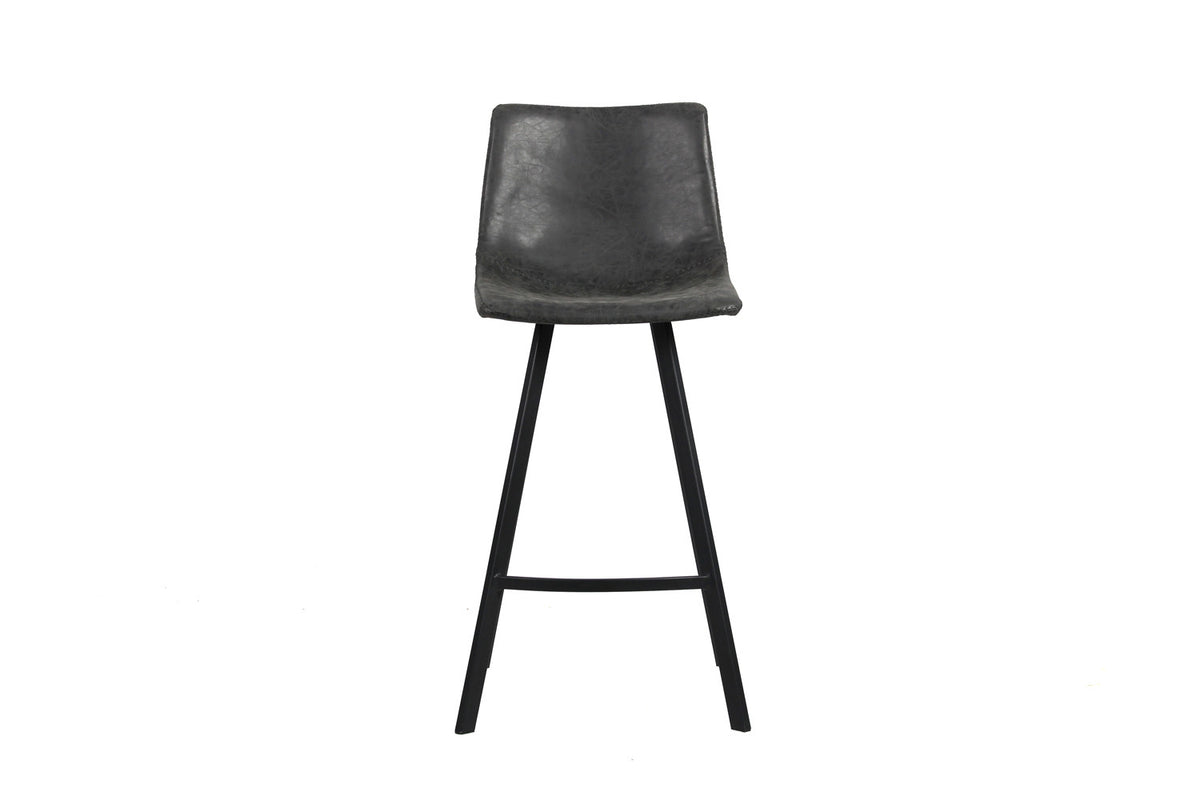 Counterstoel Ozan PU Zwart – breedte 45 cm, diepte 49 cm en hoogte 98 cm – aanzicht 3