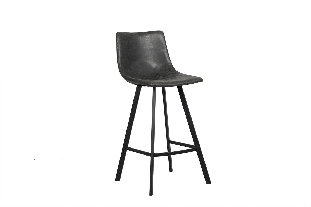 Counterstoel Ozan PU Zwart – breedte 45 cm, diepte 49 cm en hoogte 98 cm – aanzicht 4