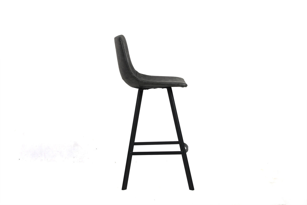 Counterstoel Ozan PU Zwart – breedte 45 cm, diepte 49 cm en hoogte 98 cm – aanzicht 5