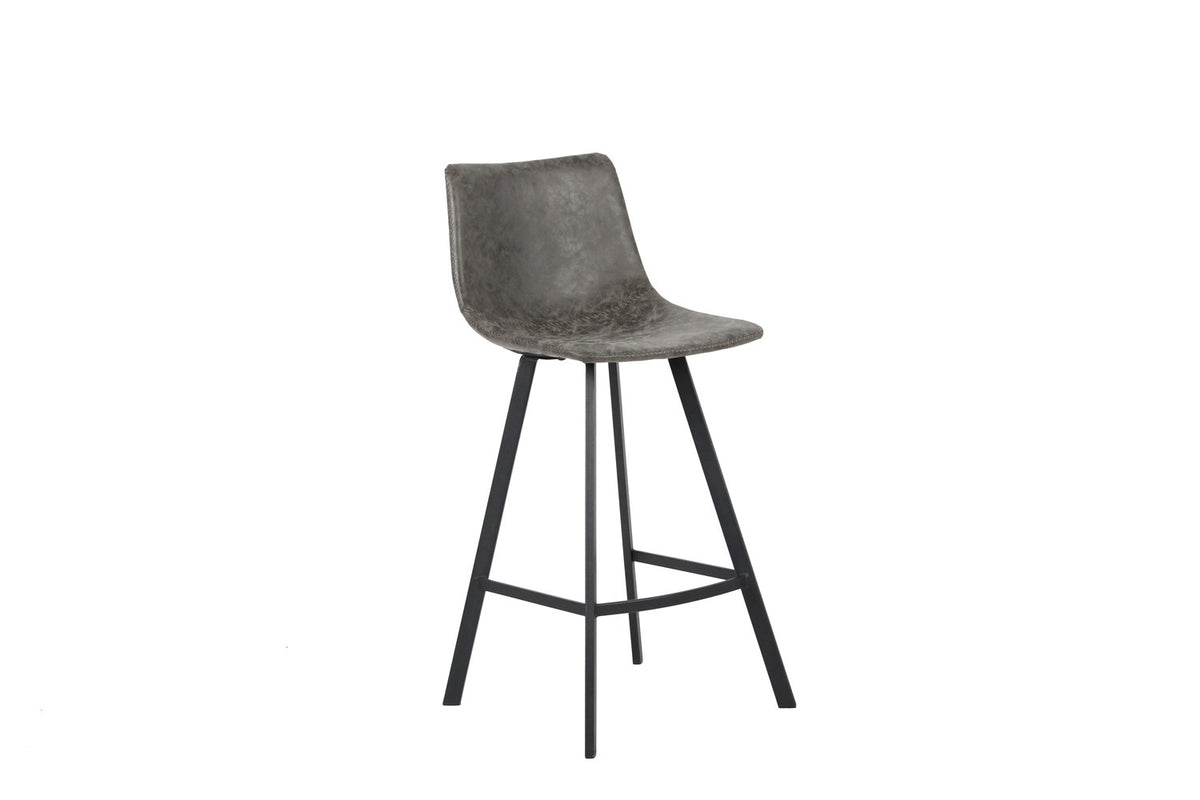 Counterstoel Ozan PU Grijs – breedte 45 cm, diepte 49 cm en hoogte 98 cm – aanzicht 4
