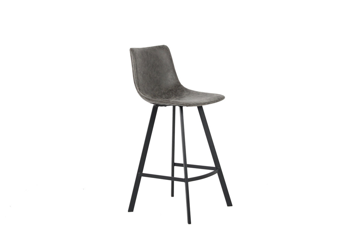 Counterstoel Ozan PU Grijs – breedte 45 cm, diepte 49 cm en hoogte 98 cm – aanzicht 5
