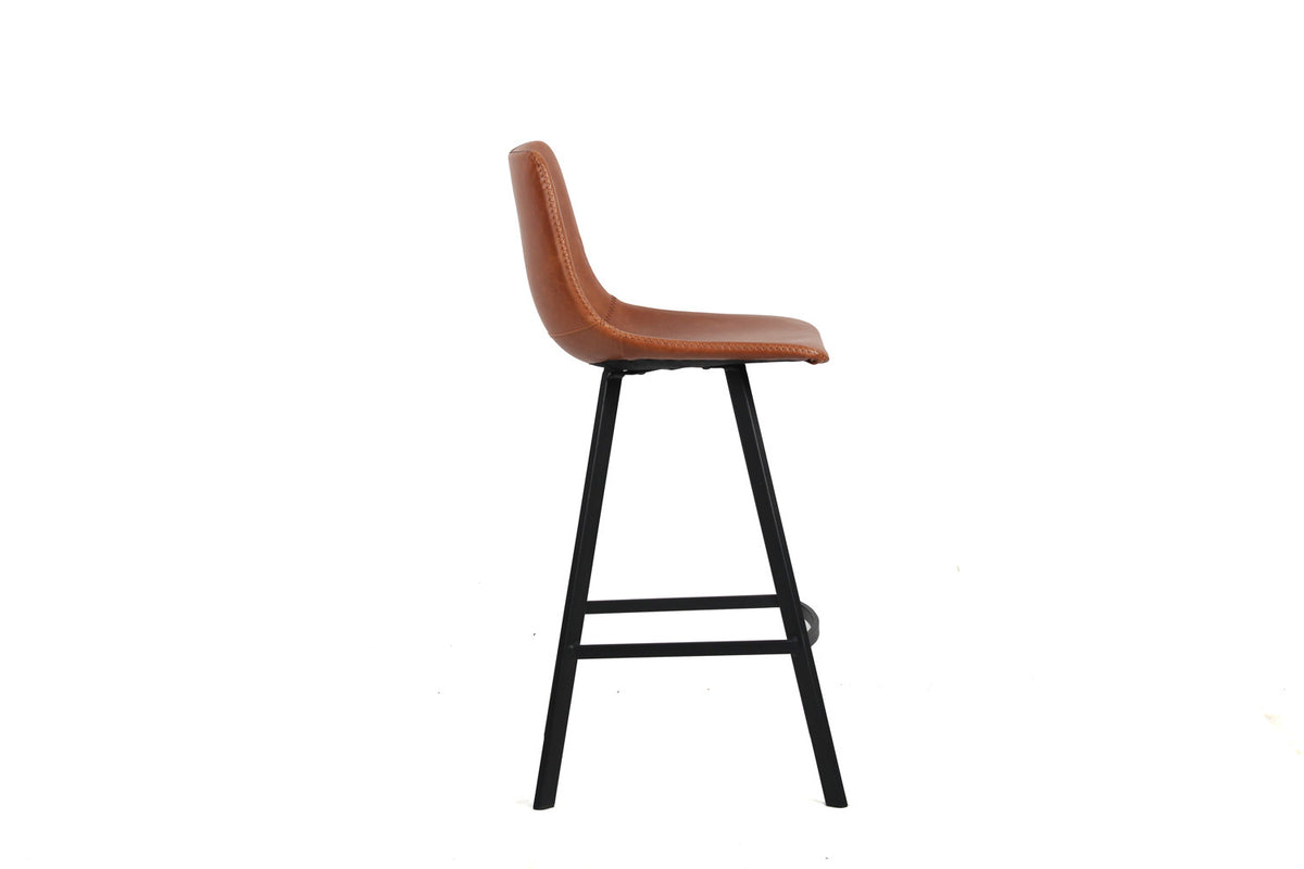 Counterstoel Ozan PU Cognac – breedte 45 cm, diepte 49 cm en hoogte 98 cm – aanzicht 5