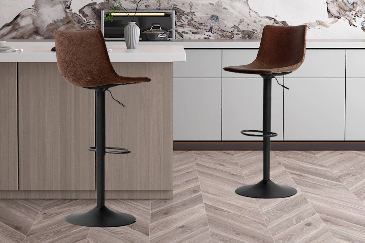 Barstoel 'Trevi' PU Bruin – Rousseau 5521-1
