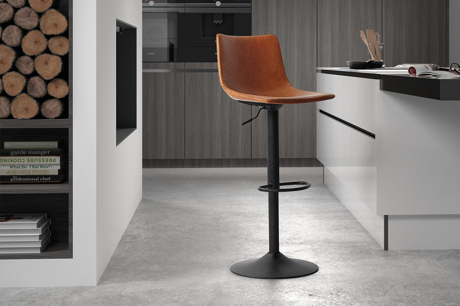 Barstoel 'Trevi' PU Cognac - afbeelding 2
