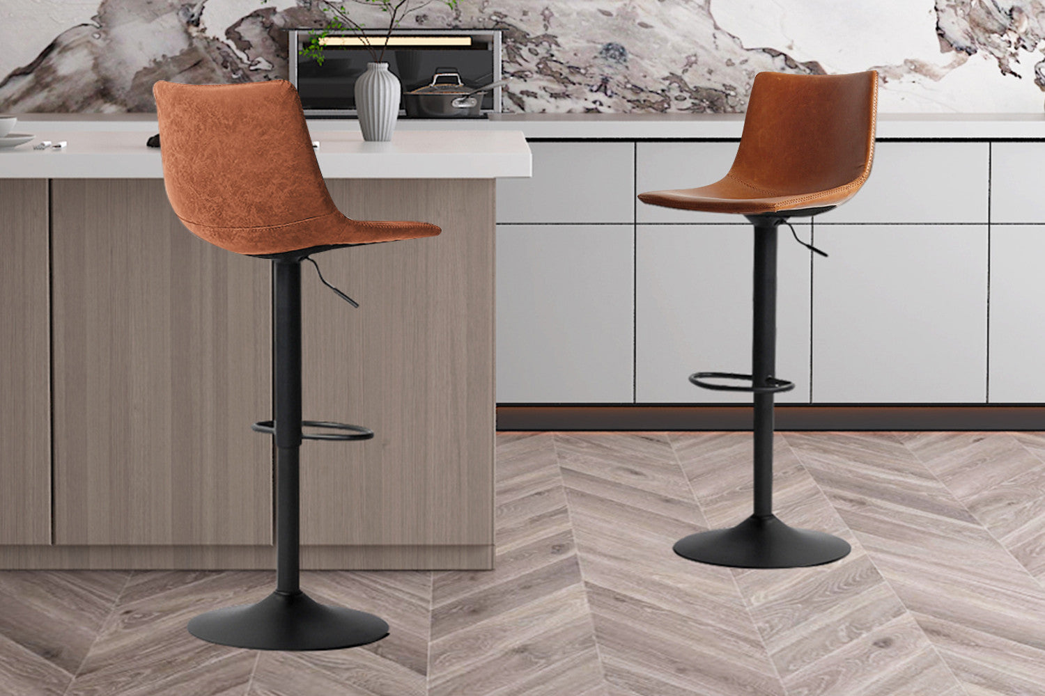 Barstoel 'Trevi' PU Cognac – Rousseau 5521-4