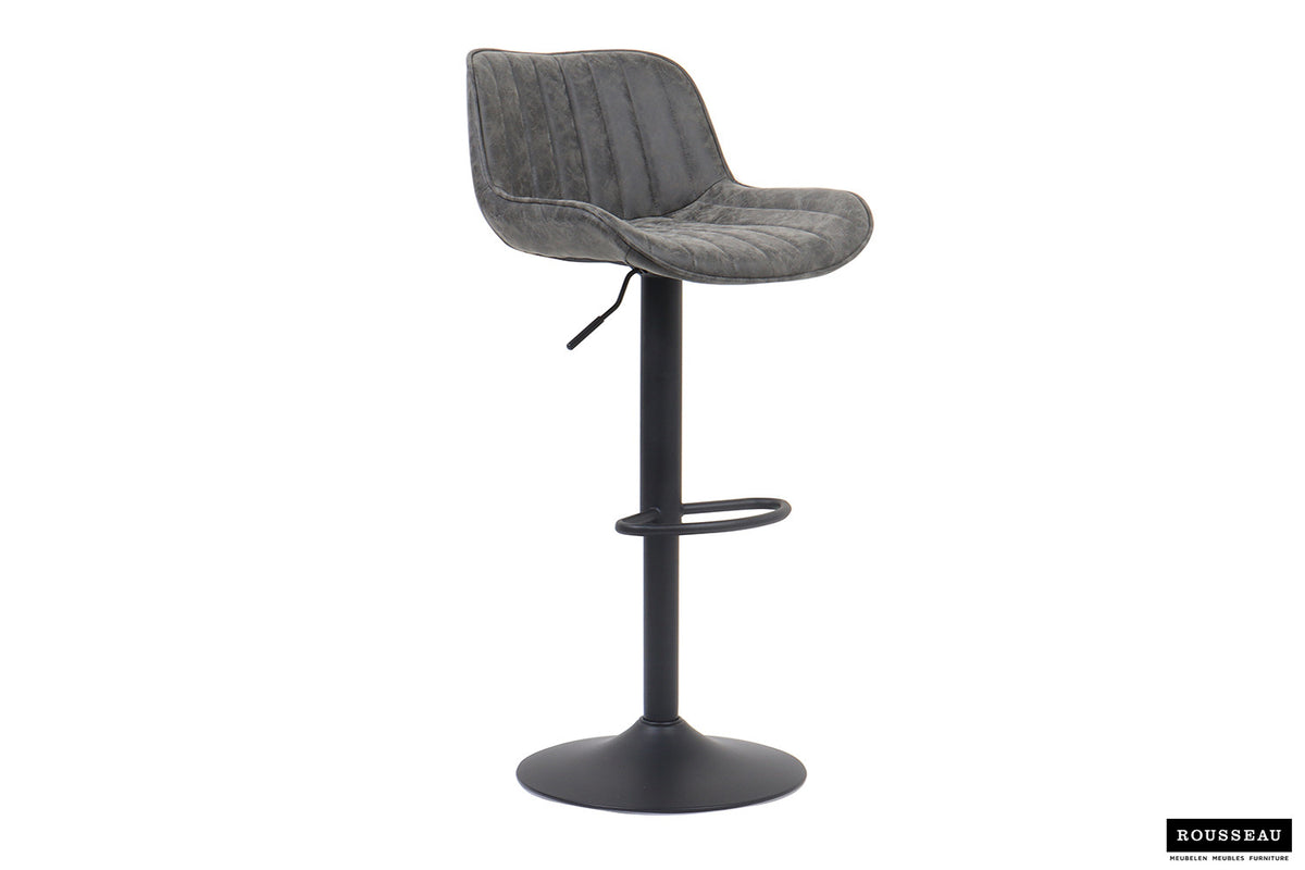 Barstoel Fenna PU Grijs – breedte 48 cm, diepte 49.5 cm en hoogte 84-105 cm – aanzicht 4