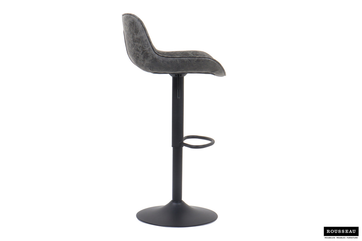 Barstoel Fenna PU Grijs – breedte 48 cm, diepte 49.5 cm en hoogte 84-105 cm – aanzicht 5