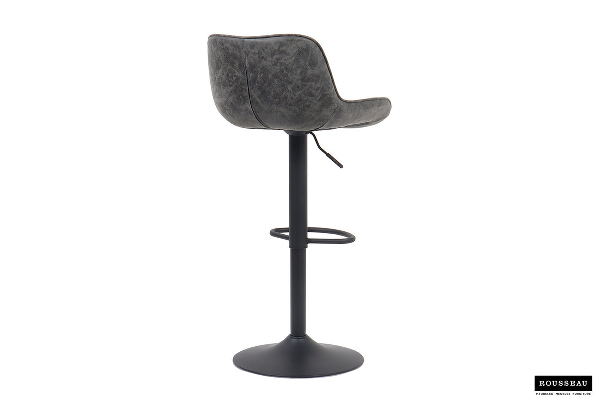 Barstoel Fenna PU Grijs – breedte 48 cm, diepte 49.5 cm en hoogte 84-105 cm – aanzicht 6