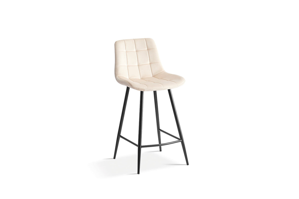 Counterstoel Juta Fluweel Beige – breedte 46 cm, diepte 36 cm en hoogte 95 cm – aanzicht 3