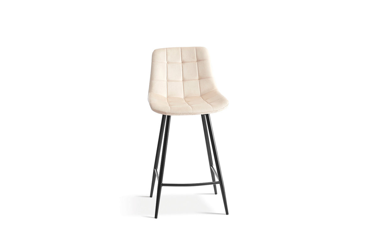 Counterstoel Juta Fluweel Beige – breedte 46 cm, diepte 36 cm en hoogte 95 cm – aanzicht 4