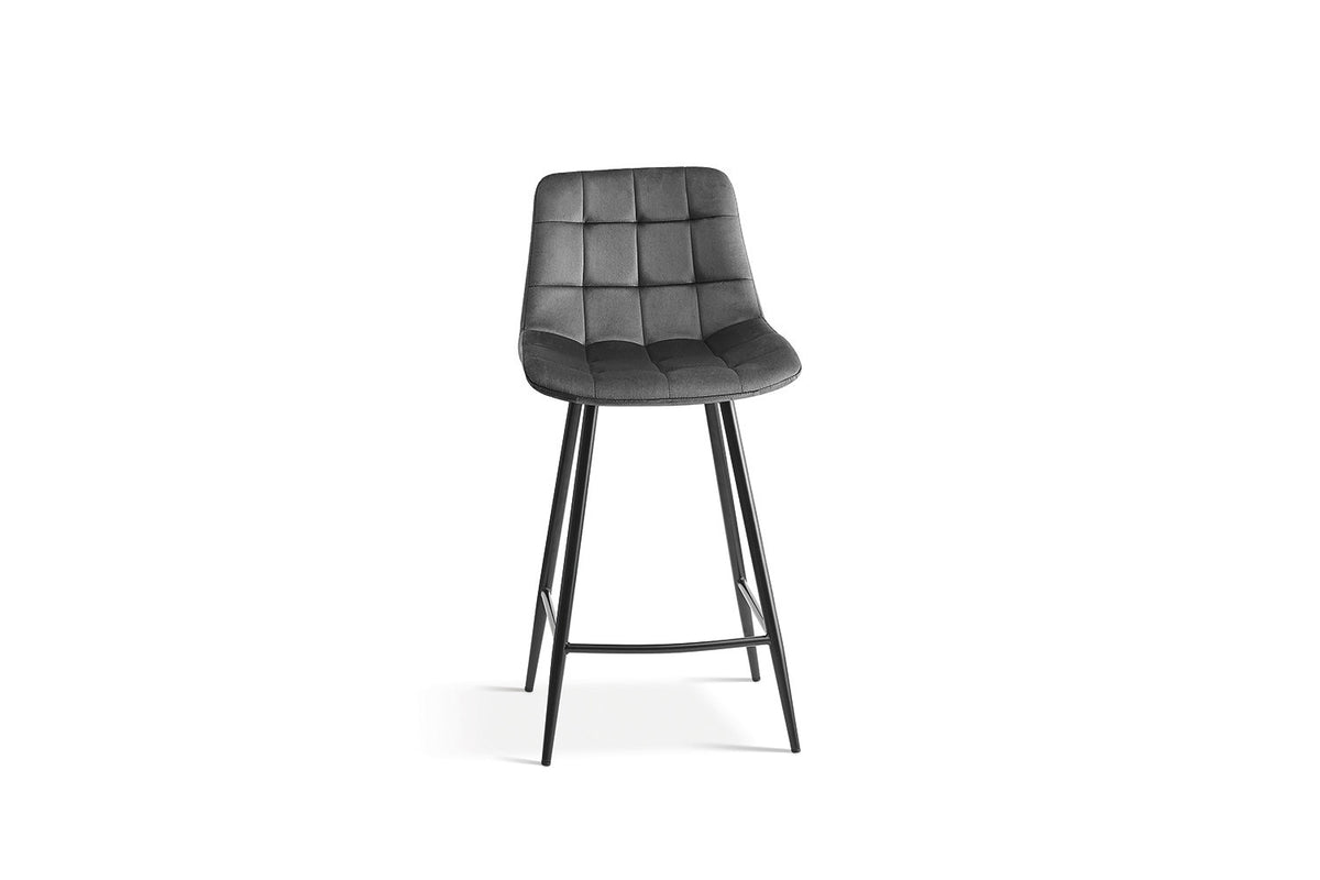 Counterstoel Juta Fluweel Donkergrijs – breedte 46 cm, diepte 36 cm en hoogte 95 cm – aanzicht 4