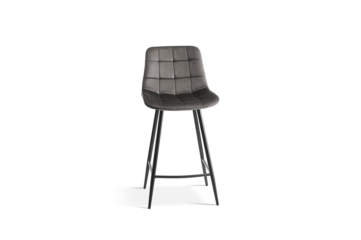Counterstoel Juta Fluweel Taupe – breedte 46 cm, diepte 36 cm en hoogte 95 cm – aanzicht 4