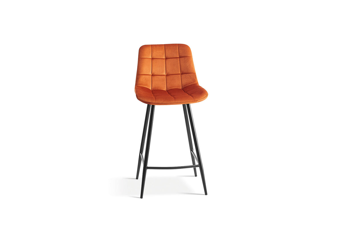 Counterstoel Juta Fluweel Oranje – breedte 46 cm, diepte 36 cm en hoogte 95 cm – aanzicht 4