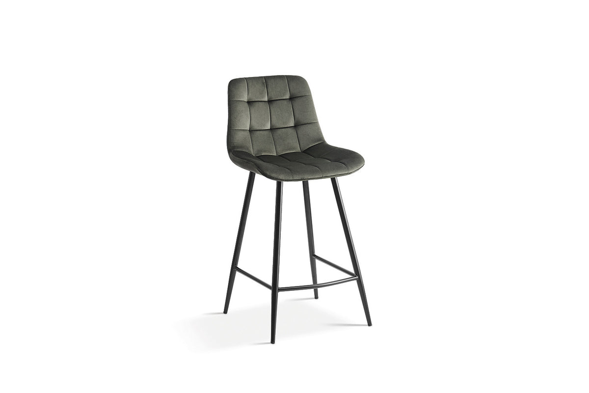 Counterstoel Juta Fluweel Groen – breedte 46 cm, diepte 36 cm en hoogte 95 cm – aanzicht 3