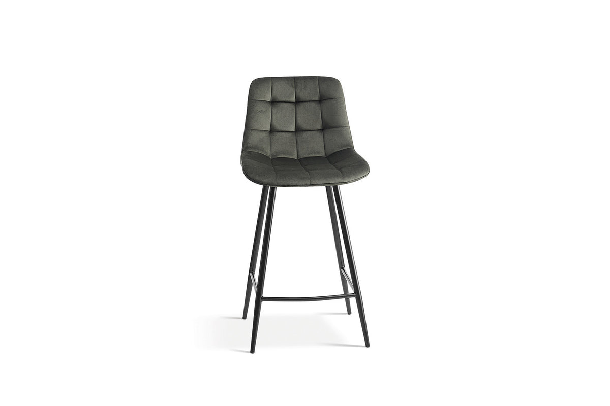 Counterstoel Juta Fluweel Groen – breedte 46 cm, diepte 36 cm en hoogte 95 cm – aanzicht 4