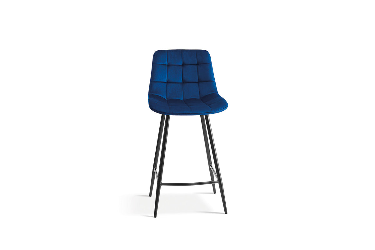 Counterstoel Juta Fluweel Blauw – breedte 46 cm, diepte 36 cm en hoogte 95 cm – aanzicht 4