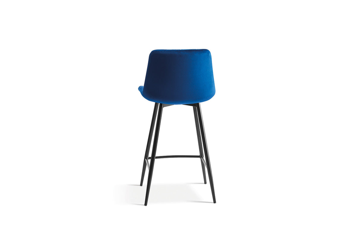 Counterstoel Juta Fluweel Blauw – breedte 46 cm, diepte 36 cm en hoogte 95 cm – aanzicht 5