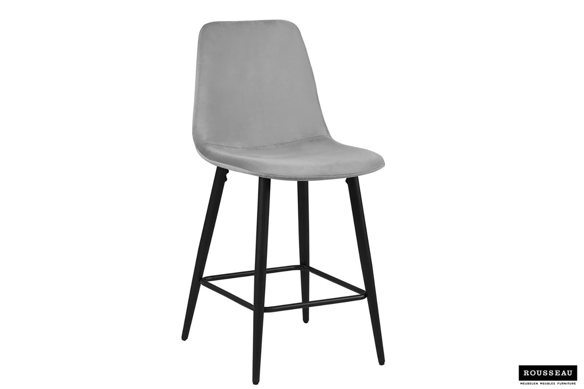 Counterstoel Boy Fluweel Grijs – breedte 42 cm, diepte 51.5 cm en hoogte 98 cm – aanzicht 2