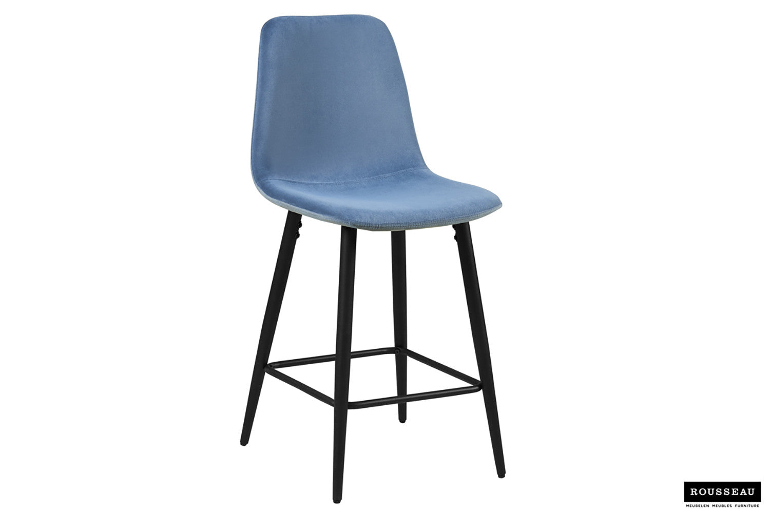 SALE - Counterstoel 'Boy' Fluweel Lichtblauw - afbeelding 2