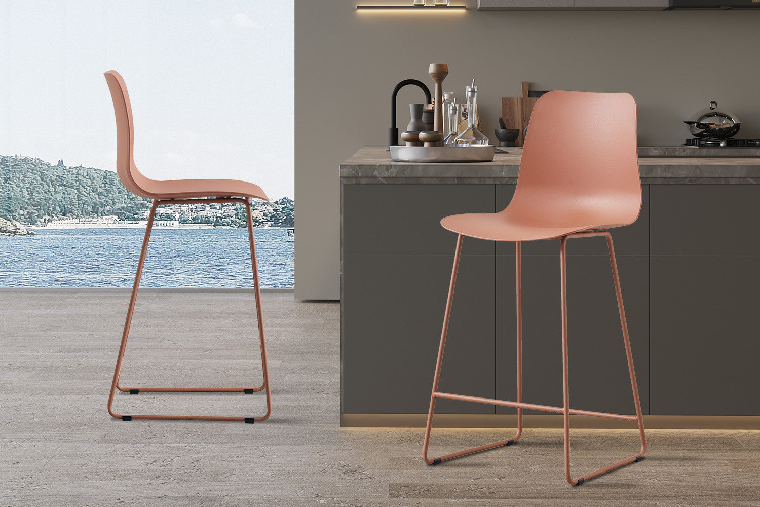 Counterstoel 'Marie' PP Terracotta – Rousseau 5550-1