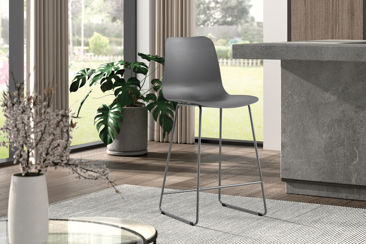 Counterstoel Marie PP Grijs – breedte 51 cm, diepte 44 cm en hoogte 100.5 cm – aanzicht 2