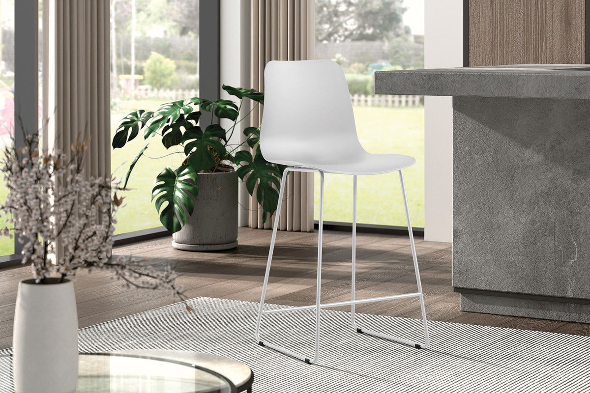 Counterstoel Marie PP Wit – breedte 51 cm, diepte 44 cm en hoogte 100.5 cm – aanzicht 2