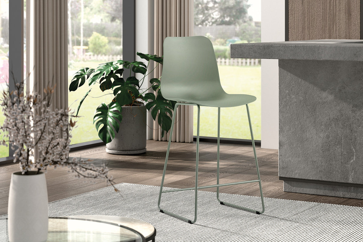 Counterstoel Marie PP Grijs-groen – breedte 51 cm, diepte 44 cm en hoogte 100.5 cm – aanzicht 2