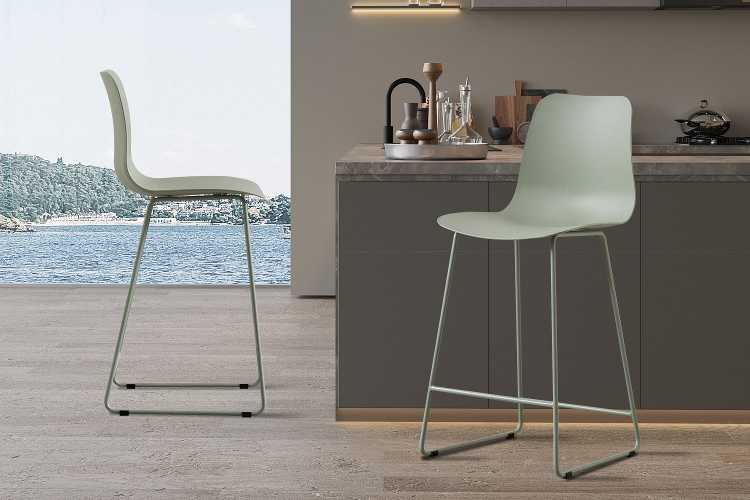 Counterstoel 'Marie' PP Grijs-groen – Rousseau 5550-5