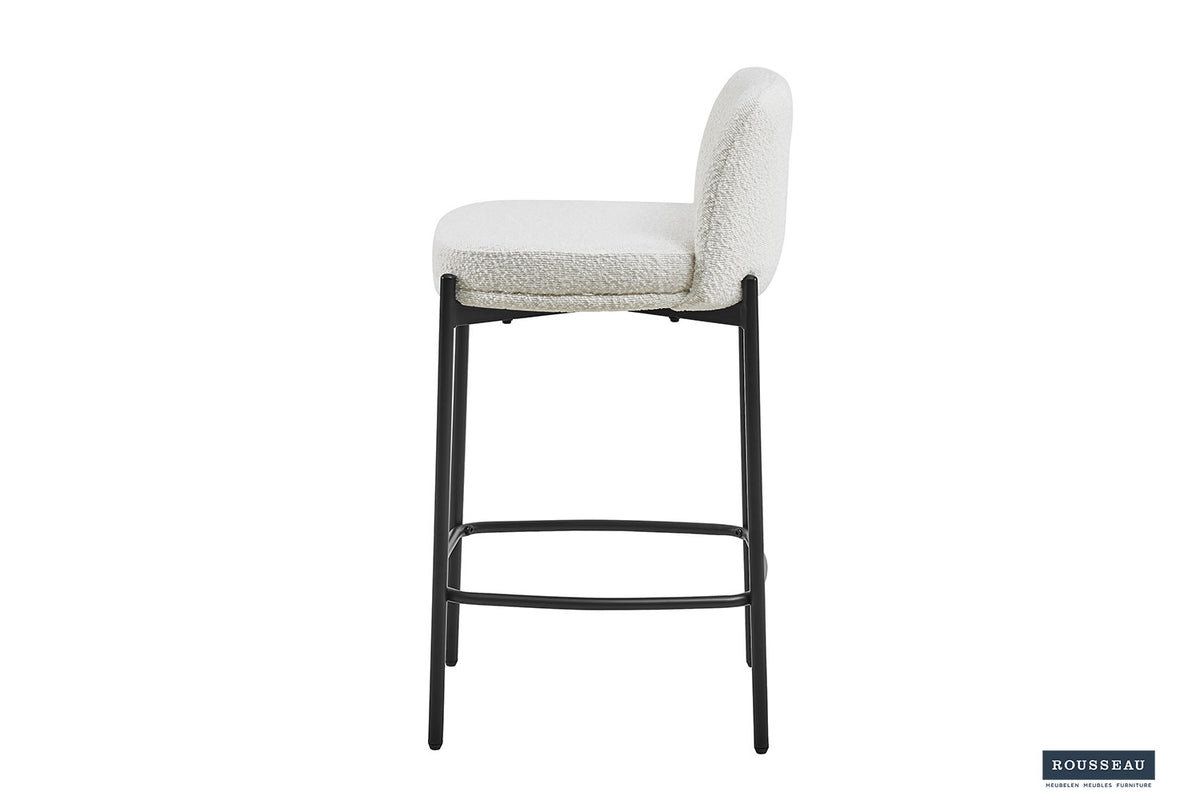 Counterstoel Ella Stof Wit – breedte 37.5 cm, diepte 46 cm en hoogte 85 cm – aanzicht 5