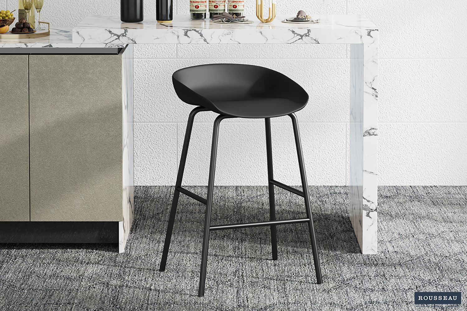 SALE - Counterstoel 'Anna' PP Zwart – Rousseau 5560-2