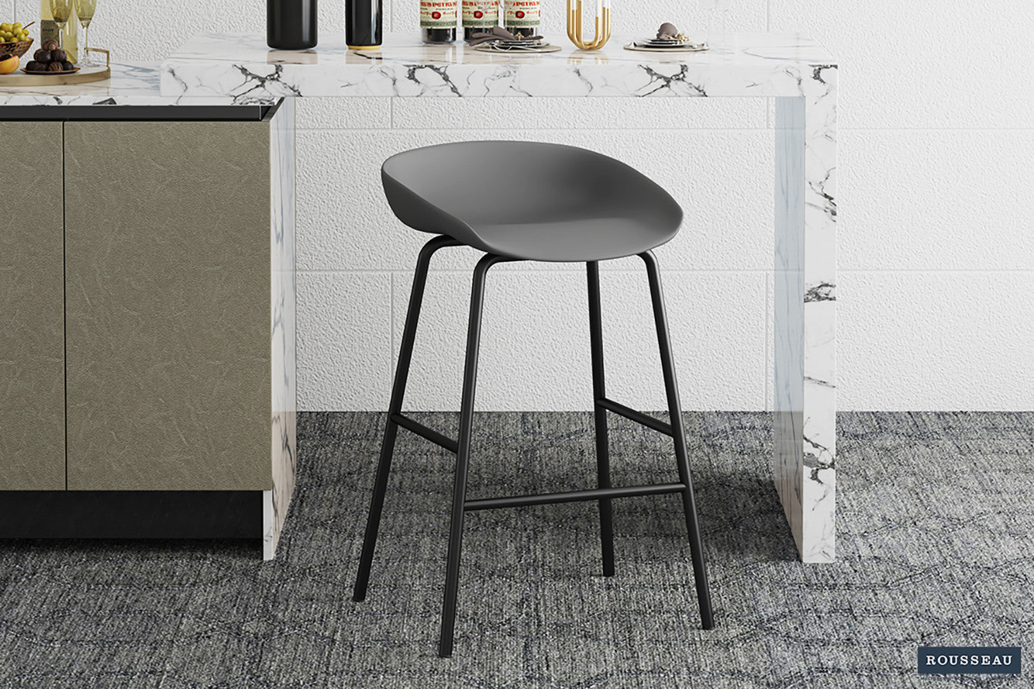 SALE - Counterstoel 'Anna' PP Grijs – Rousseau 5560-3