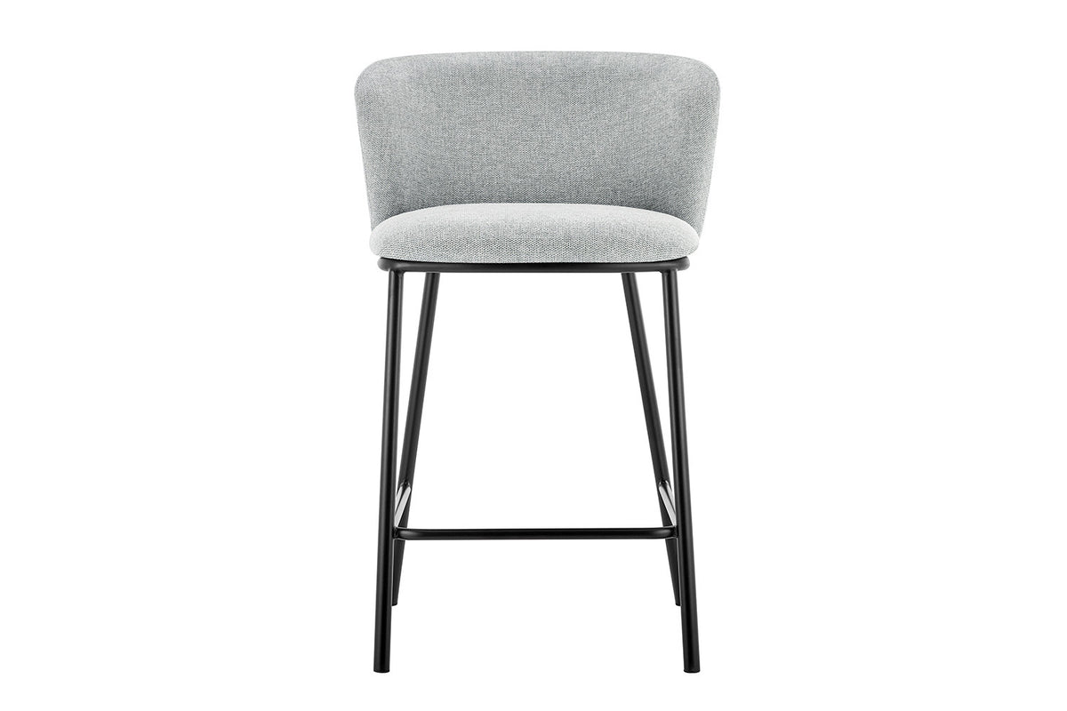Counterstoel Arthur Stof Lichtgrijs – breedte 53 cm, diepte 50.5 cm en hoogte 88.5 cm – aanzicht 3