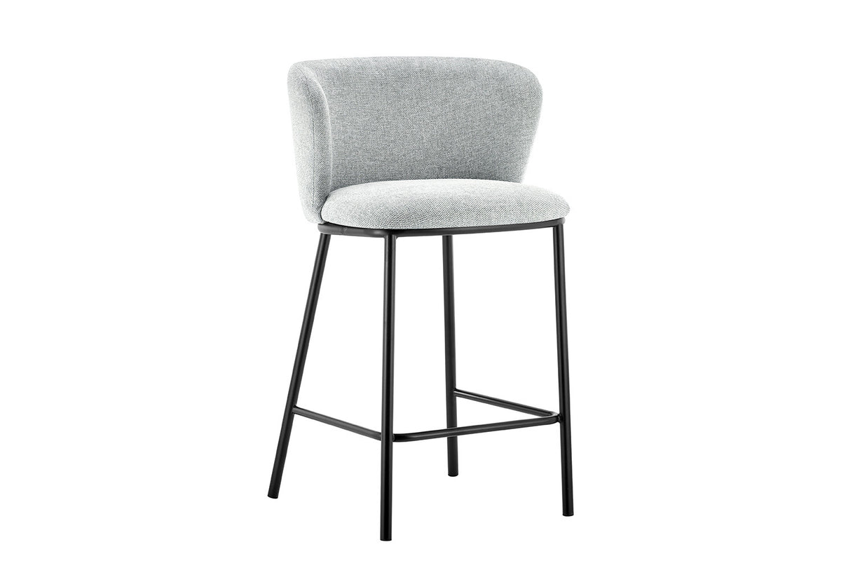 Counterstoel Arthur Stof Lichtgrijs – breedte 53 cm, diepte 50.5 cm en hoogte 88.5 cm – aanzicht 4