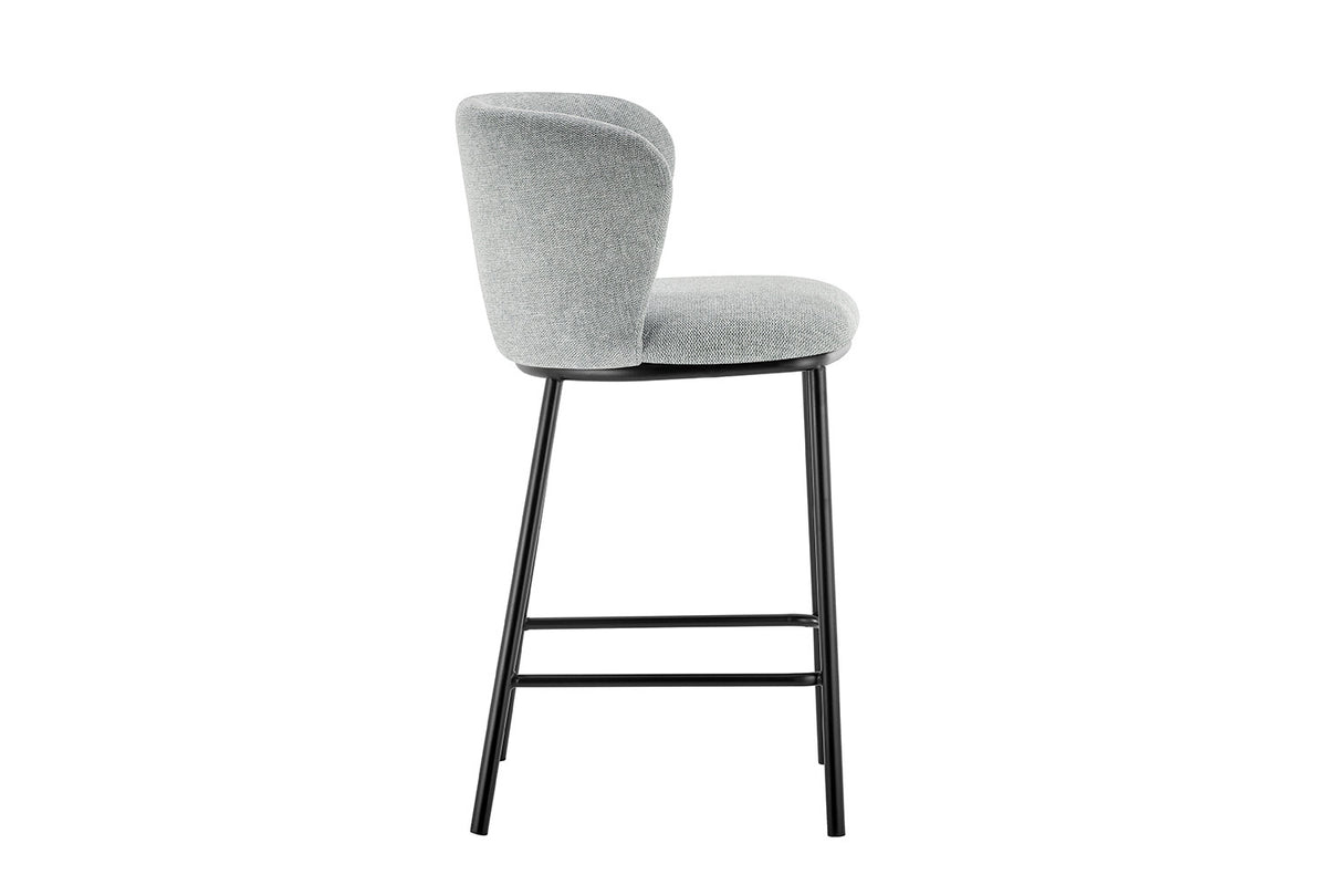 Counterstoel Arthur Stof Lichtgrijs – breedte 53 cm, diepte 50.5 cm en hoogte 88.5 cm – aanzicht 5