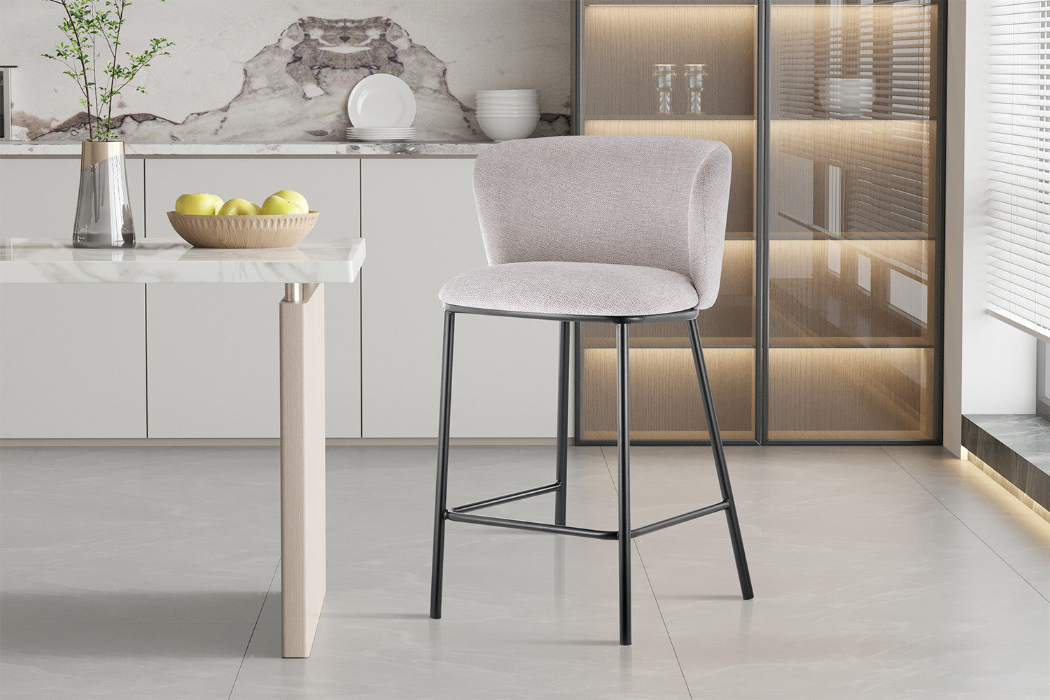 Counterstoel 'Arthur' Stof Ote Belfast 23 Beige - afbeelding 2