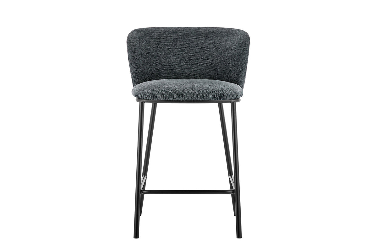 Counterstoel Arthur Stof Donkergrijs – breedte 53 cm, diepte 50.5 cm en hoogte 88.5 cm – aanzicht 3
